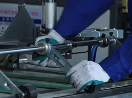 Woven bag cutting, sewing, printing and collecting integrated machine