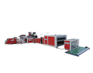 Electric woven bag cutting, sewing, printing and collecting machine