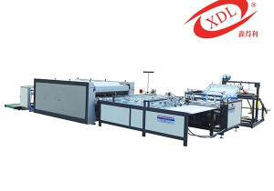 Woven bag cutting, sewing, printing, and receiving integrated machine