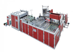 Electric woven bag cutting, sewing, printing and collecting machine