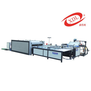 Woven bag cutting, sewing, printing, and receiving integrated machine